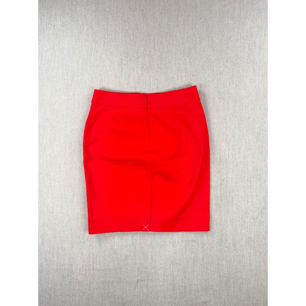 J.Crew Factory The Pencil Skirt Red Cotton Petite Size 4P A6661 - Picture 9 of 9